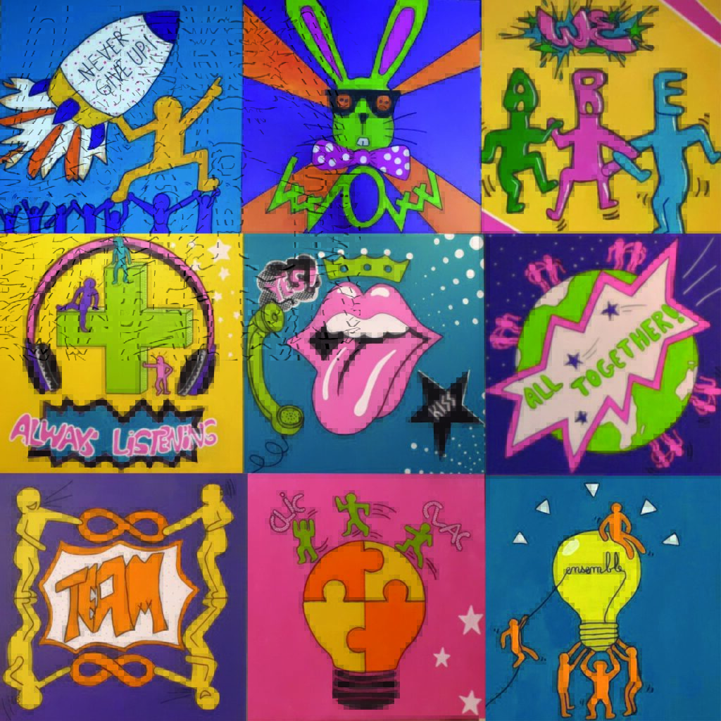 Team Building créatif pop art 18 fresque collective pop art 2 Nathalie Perie